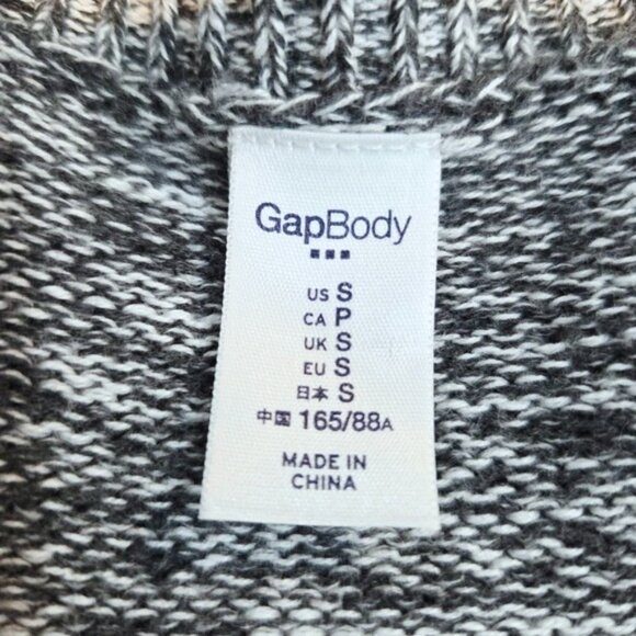 Gap Black White Open Drape Front Knit Cotton Cardigan Sweater Women's Size Small - Picture 5 of 7